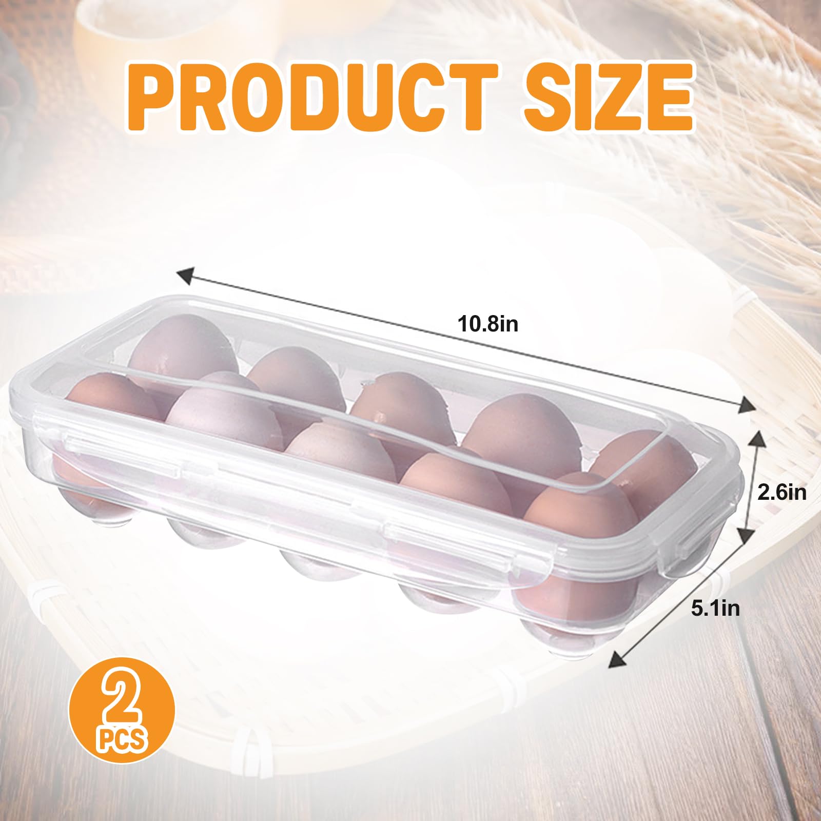 XBY-US 4 Portauova Coperti Con Coperchio - Vassoi In Plastica Trasparente Per Frigorifero E Viaggio, Impilabili, Capienza 72 Uova - 2