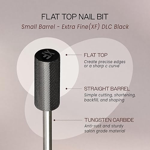 Vista 161 de USA PANA - Broca profesional de carburo de barril pequeño con parte superior plana, grano grueso 5X a grano extrafino, dorado, plateado, negro DLC