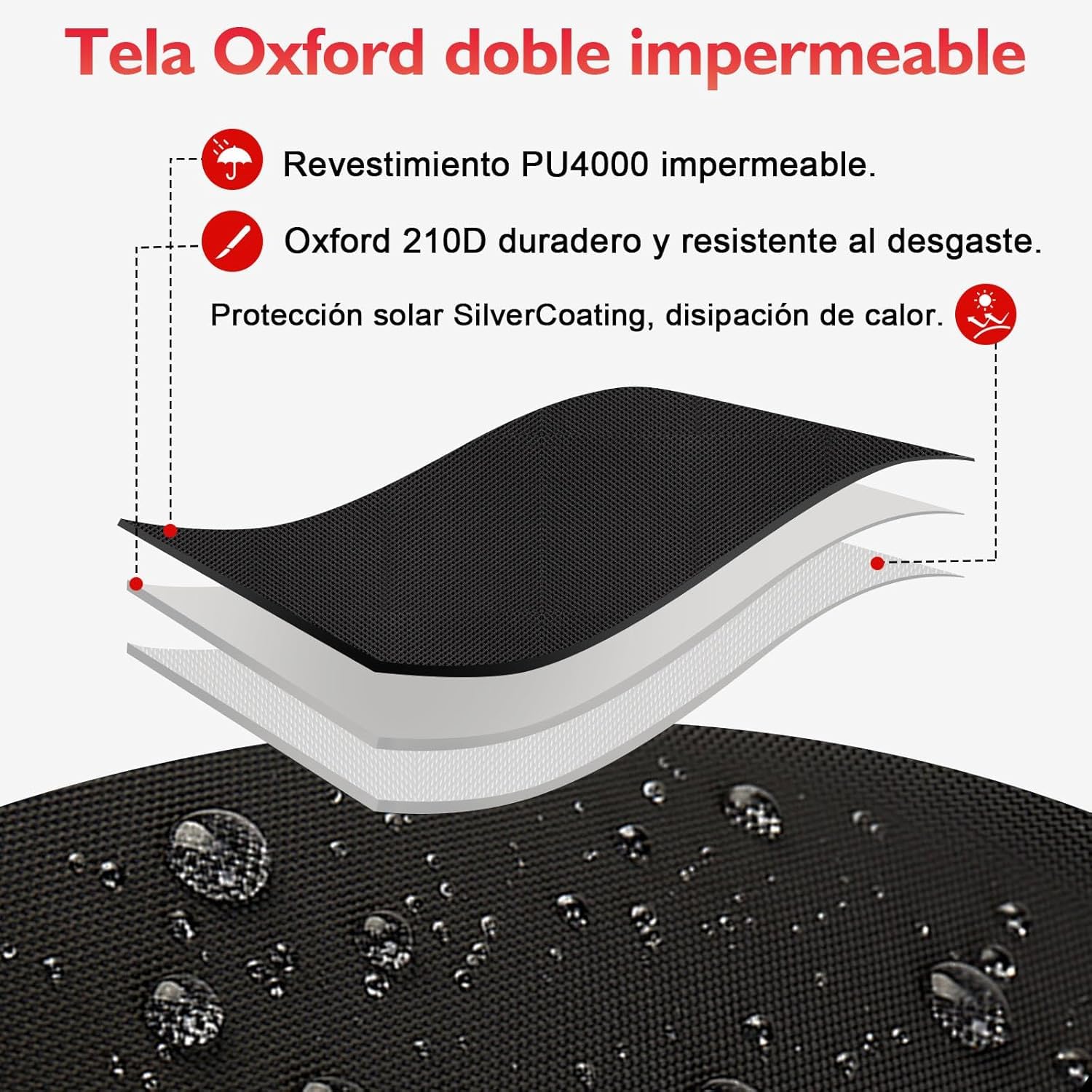 Funda para chaise longue de Patio, resistente al agua, resistente al agua, resistente a los rayos UV, funda de chaise longue de ratán