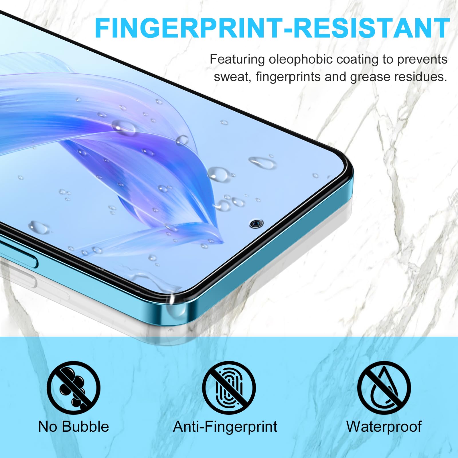 Kokio Vetro Temperato per Honor 90 Lite 5G, 3 Pezzi Durezza 9H Pellicola Vetro Protettiva Compatibile con Honor 90 Lite, Ultra Resistente, Facile da installare(6,7 Pollici)