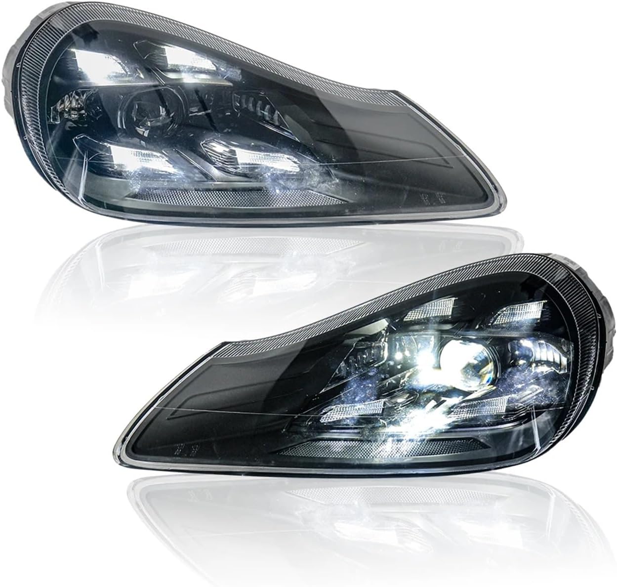 Automobile Lights Compatible With Porsche Cayenne 957 2007-2010 Headlight LED Matrix Front Lamp DRL Auto Accessories(FOR ORIGINAL XENON_LEFT)