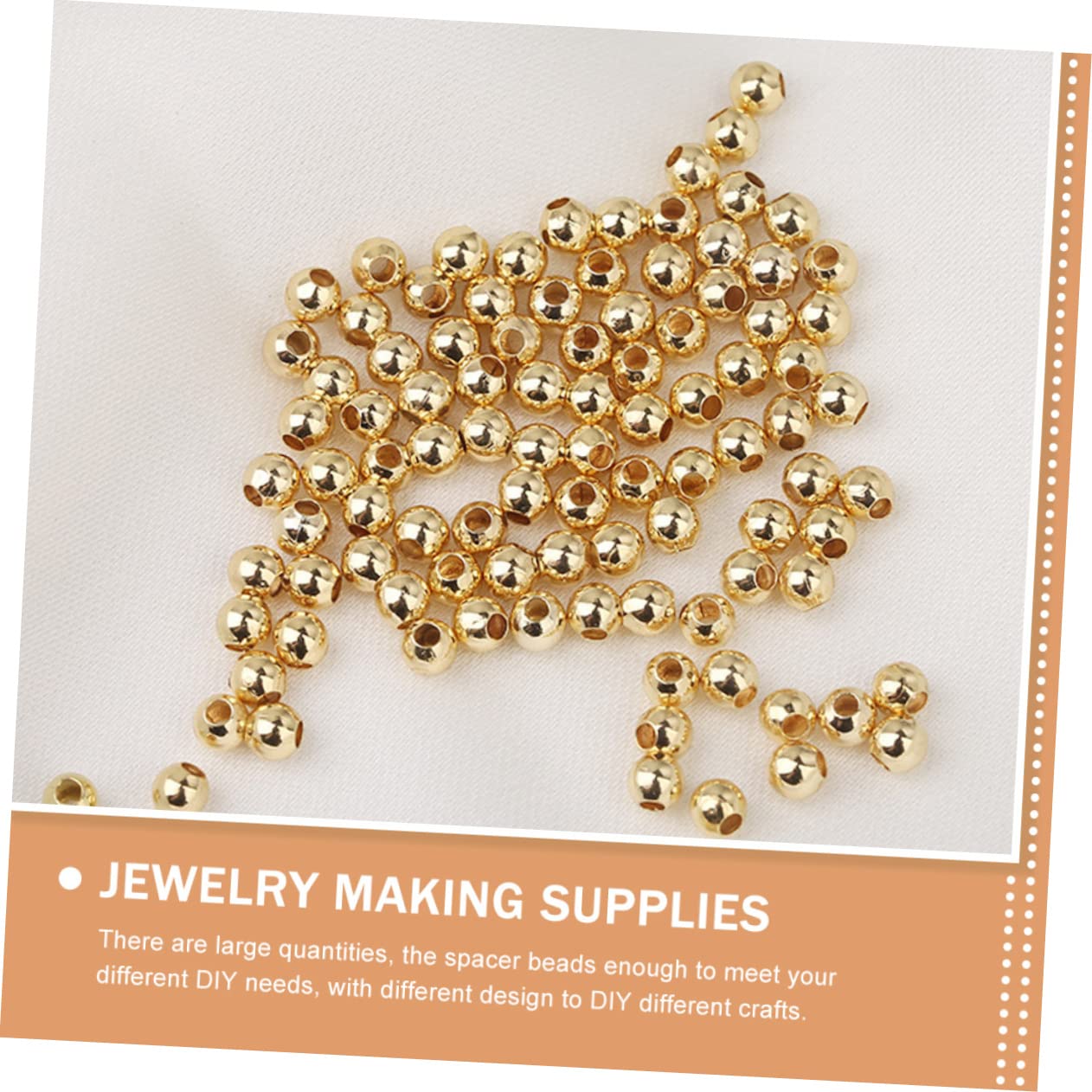 Uonlytech 300 Cuentas Espaciadoras Doradas para Joyería Diy, Cobre Ligero, Fáciles de Usar, Adecuado para Pulseras y Manualidades