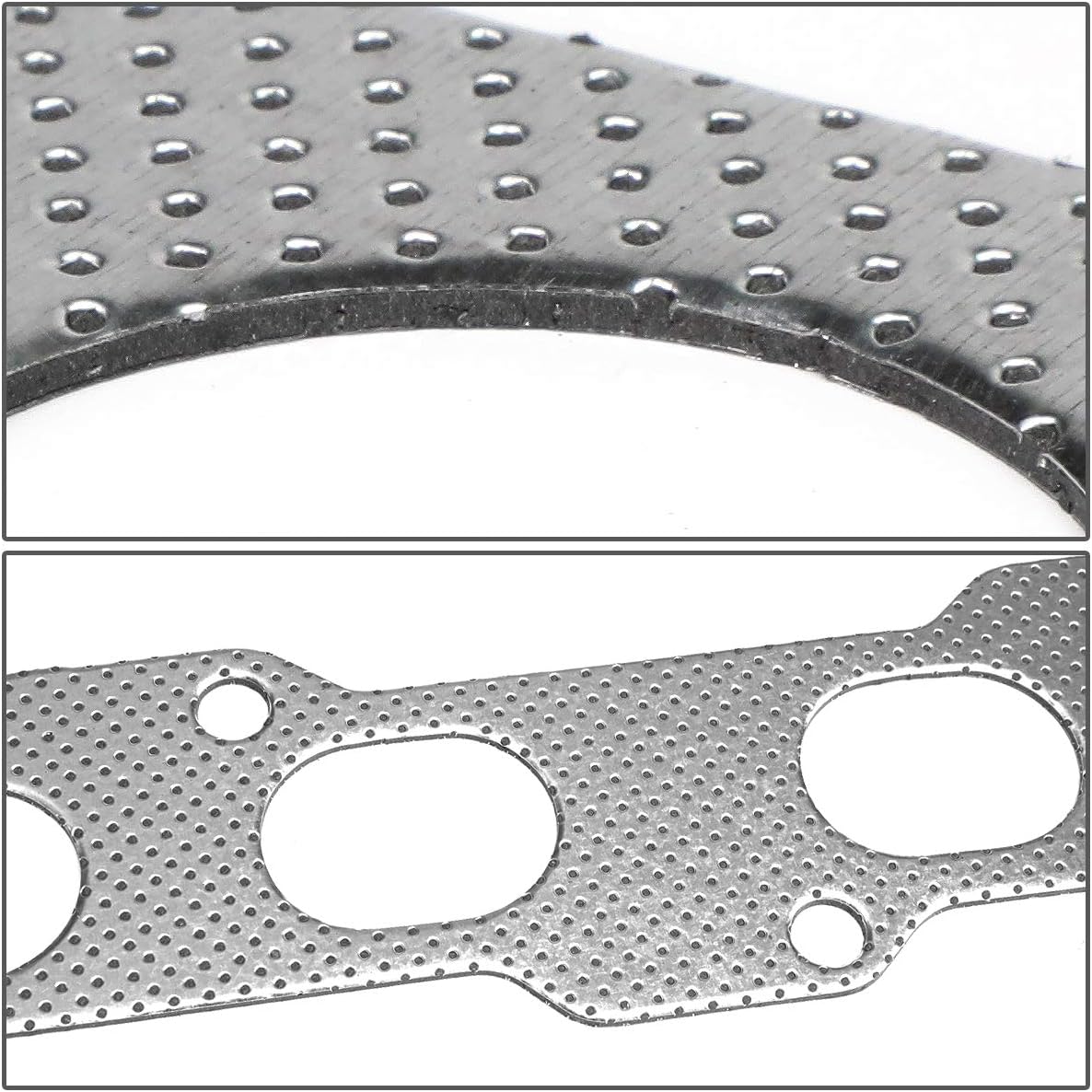 DNA Motoring GKTSET-NS02SER Aluminum Exhaust Manifold Header Gasket Set Replacement,Metallic