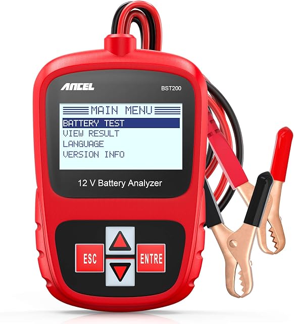 ANCEL BST200 Car Battery Tester 12V 100-1100 CCA Automotive Bad Cell Load Test Tool Digital Analyzer Tester for Car Truck Motorcycle SUV Boat and More