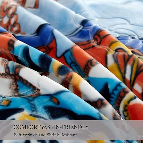 Miniatura 4 de Manta pesada JML, manta con forro polar estilo coreano, manta para cama de felpa suave y cálida, manta para cama de 2 capas con estampado de raschel