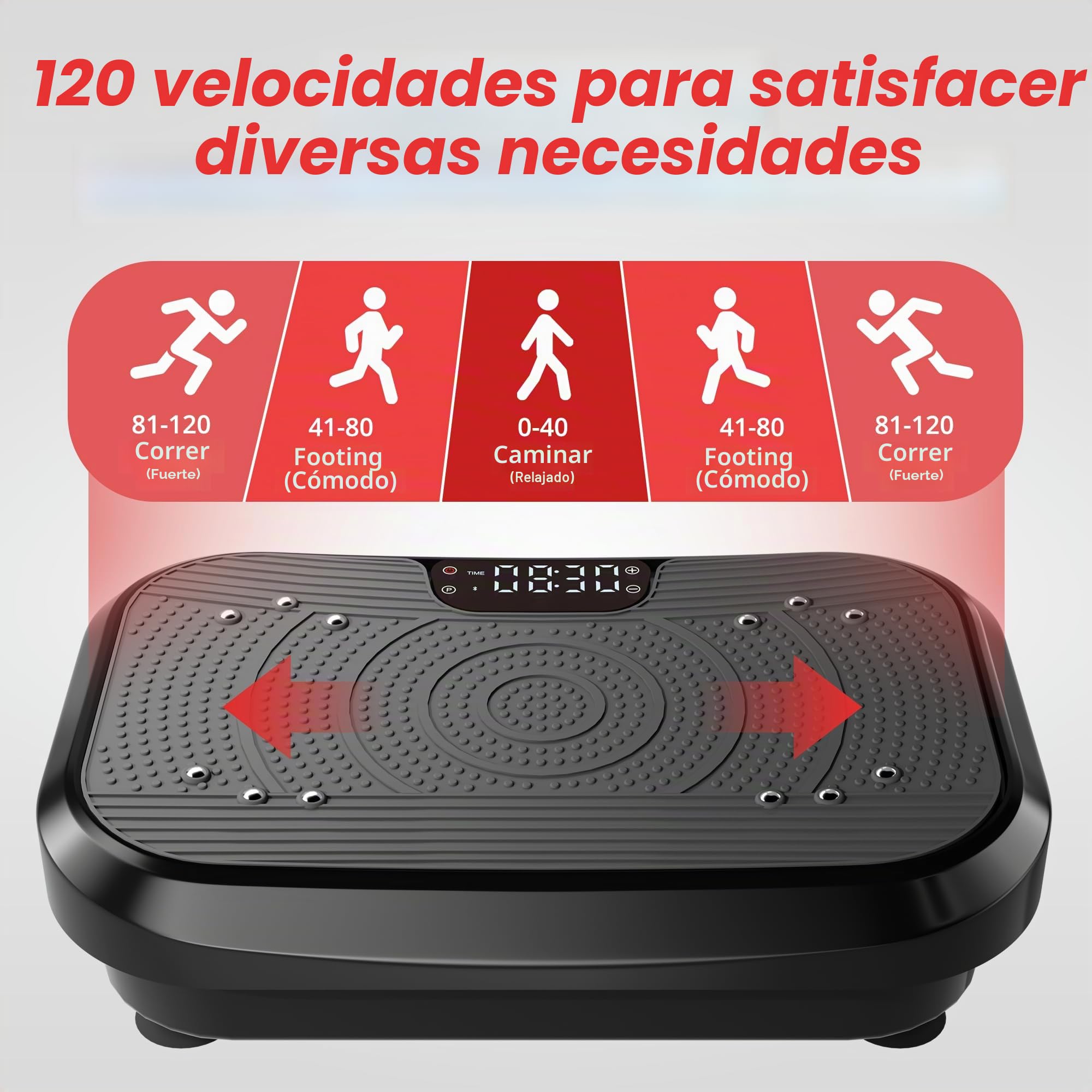 MOMODA Placa De Vibración Máquina De Ejercicio, 120 Niveles De Velocidad Ajustables, Vibrador para El Cuerpo Completo para Pérdida De Peso & Quema De Grasa, Equipo De Fitness Vibratorio para Adulto