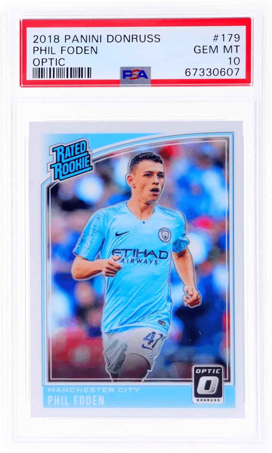 Graded 2018 Panini Donruss Phil Foden #179 Optic Rookie RC Soccer Card PSA 10 Gem Mint