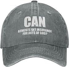 Can Atheists Get Insurance for Acts of God Washed Cotton Baseball Cap,Retro Adjustable Dad Hats,Black
