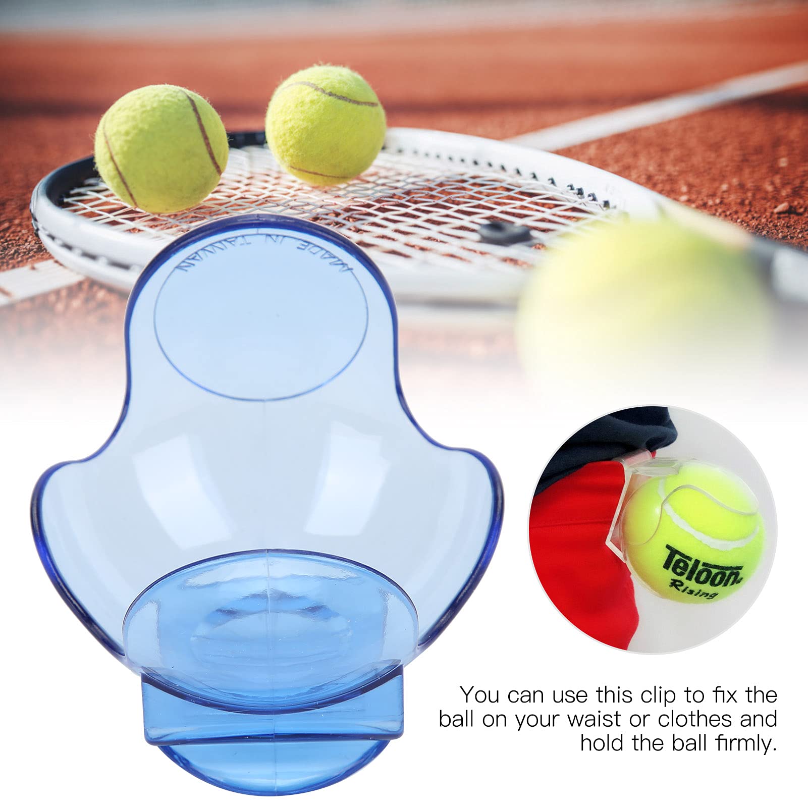 Tomotato Tennis Ball Waist Clip Holder - ABS Material - Blue - Small - 1 Pack