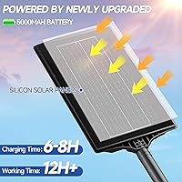 Vista 2 de Solar Lights Outdoor, IP66 Waterproof LED Street Light Outdoor Motion Sensor with Remote, 6000K Dusk to Dawn Solar Security Flood Lights for Outside