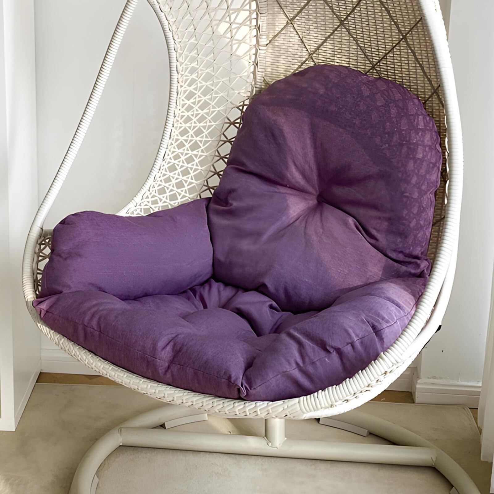 NMVAWIPT Cushion Only- Thick Egg Chairs Cushions Replacement, Thickened Hanging Basket Seat Pad, For Patio Swing Hammock Chair(Purple)