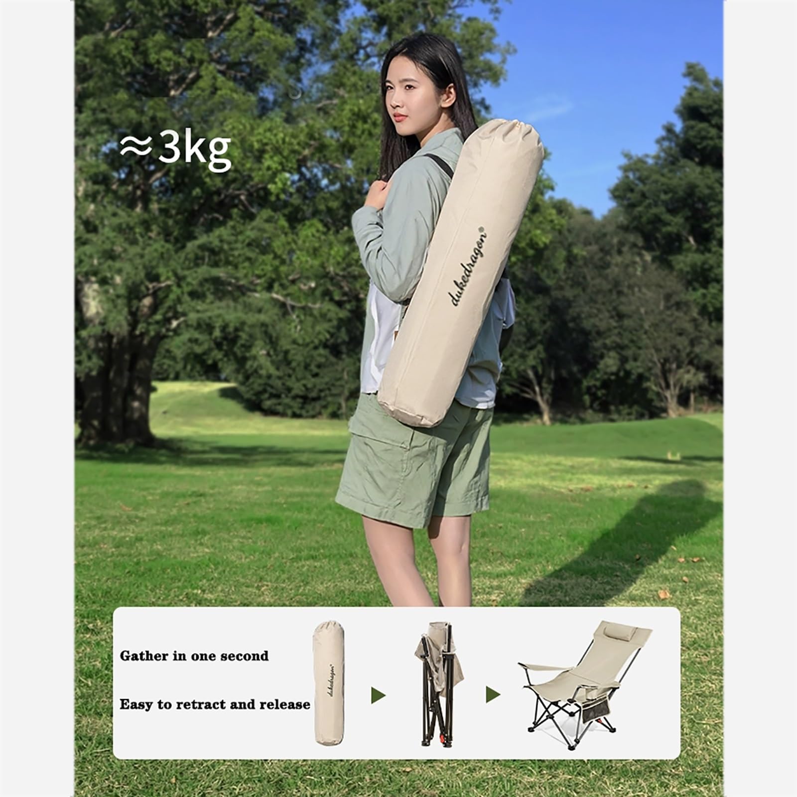 Klappbarer Campingstuhl mit Getränkehalter und Seitentasche – leichte, tragbare, robuste Campingstühle mit hoher Rückenlehne for Outdoor/Angeln/Picknick(Brown)