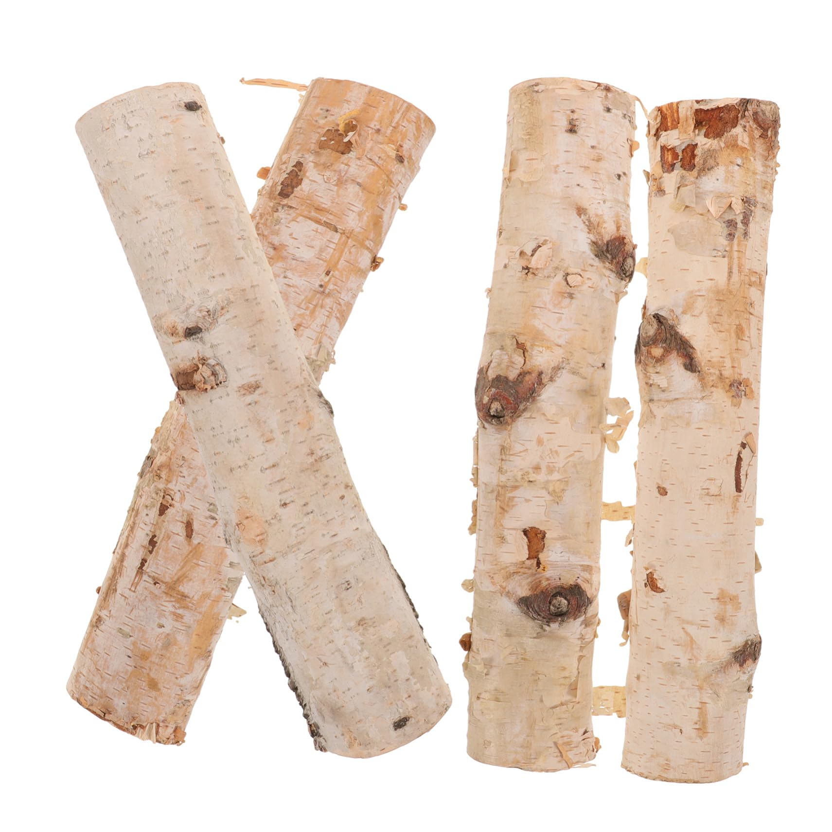 Mobestech 4 pezzi Tronchi Decorativi in Legno Naturale Flessibile per Lavoretti Natalizi e Artigianato DIY