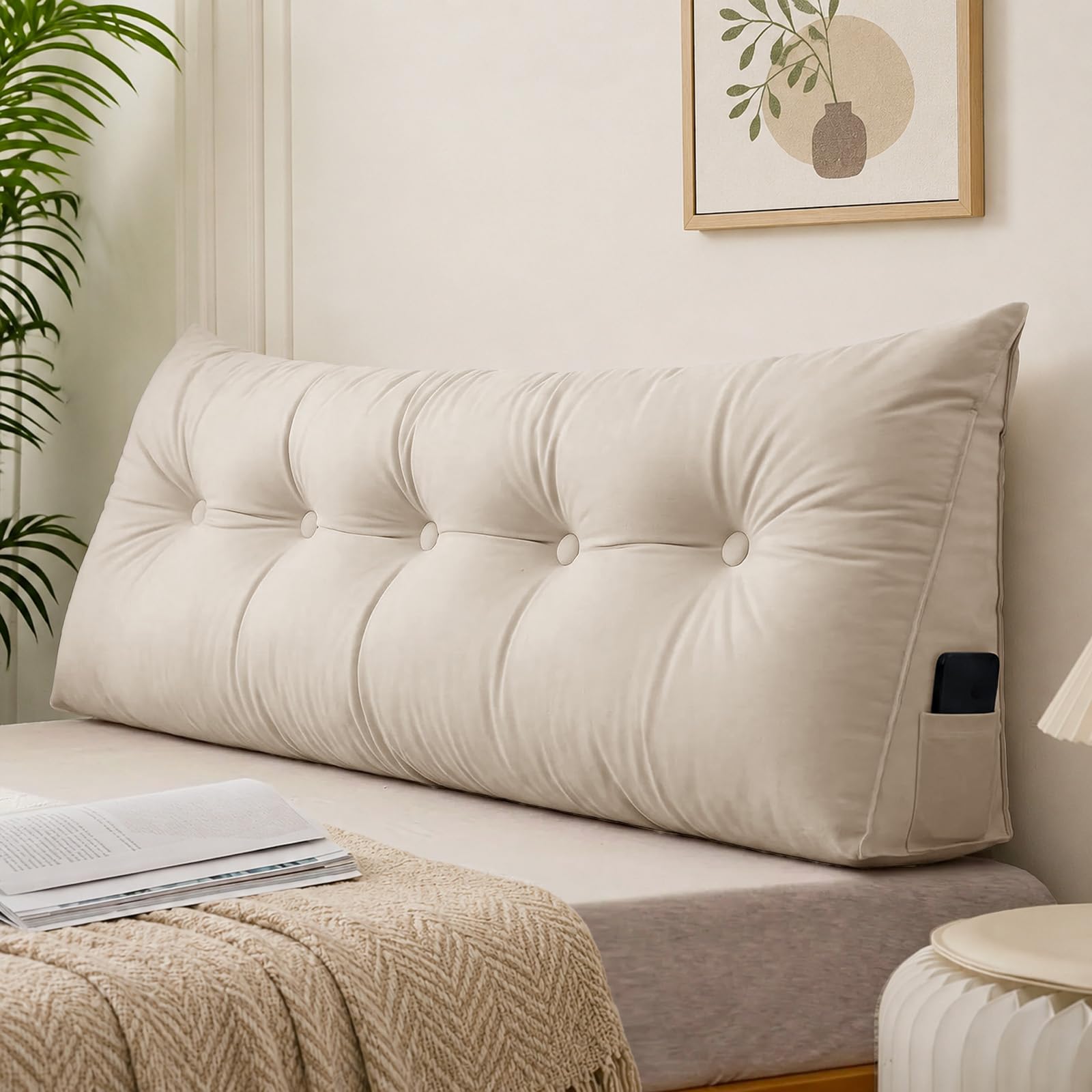 Cojin Respaldo Sofa Cojines Grandes Respaldo Cama Cuña Triangular Almohada | Cojin Respaldo Sofa Cama Cuña Almohada Triangular Lectura Lumbar Ergonomico Confortable Funda Lavable Bolsillos
