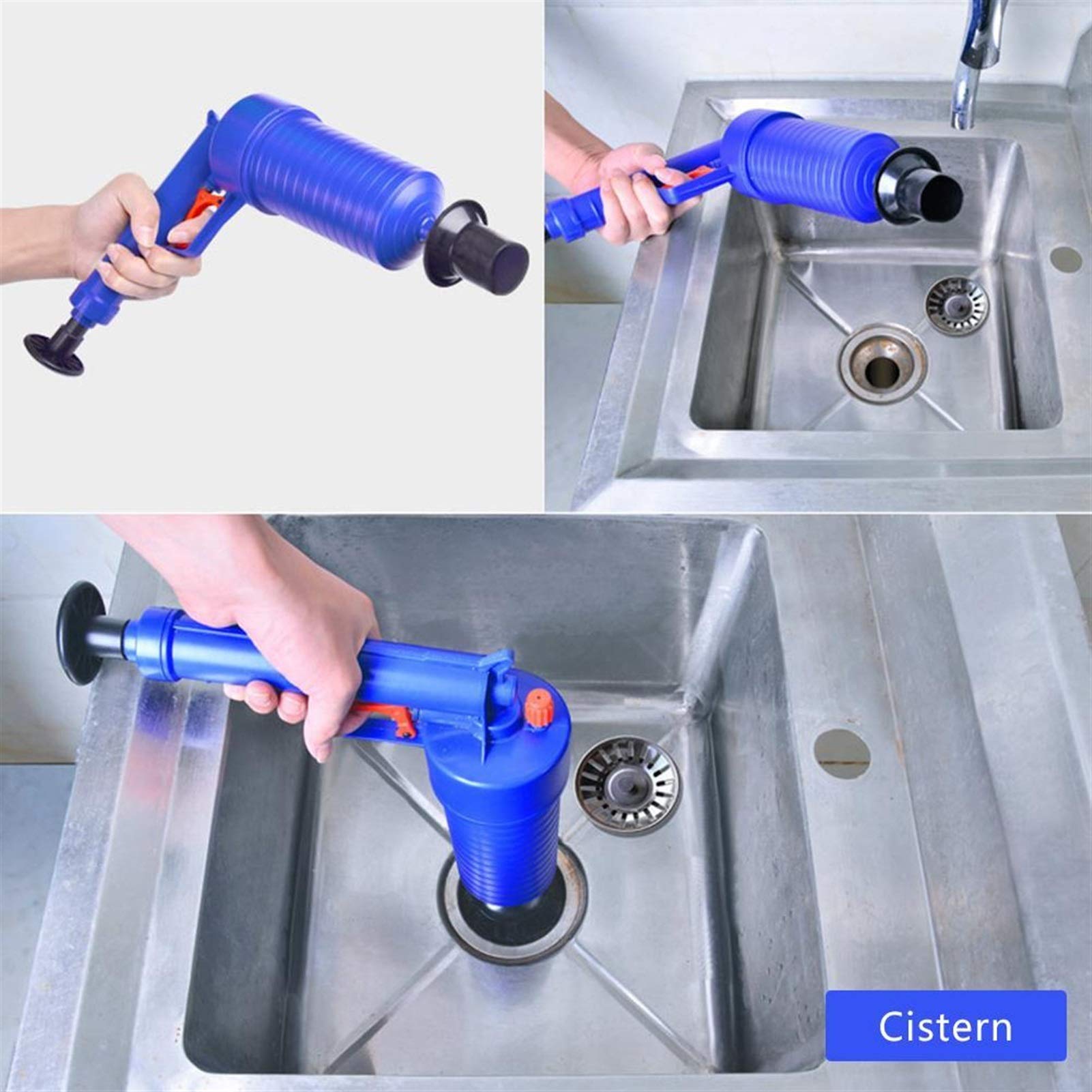 Desatascador de tuberías, Limpiador de desagües, Bomba de Aire, desbloqueador de presión, fregaderos de alcantarillado, Lavabo, tubería, eliminador de obstrucciones, baño, Cocina, Inodoro li