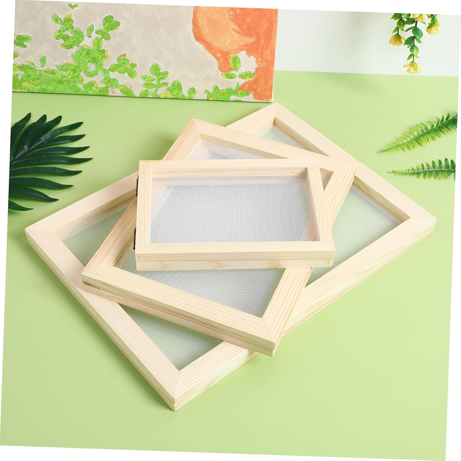 Gadpiparty DIY Paper Craft Kit Wooden Frame Mesh Screen Paper Making Kit Mould and Deckle Handicraft Frame