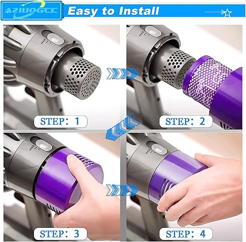 Miniatura 7 de Filtros V10 de repuesto para Dyson V10 Cyclone Series, V10 Absolute, V10 Animal, V10 Total Clean, SV12, Número de pieza 969082-01, morado (1)