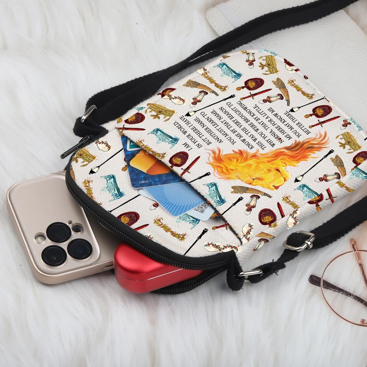 Gzrlyf Lion Bookish Movie Inspired Crossbody Bag Lion Lover Literature Purse Bag - Image 7