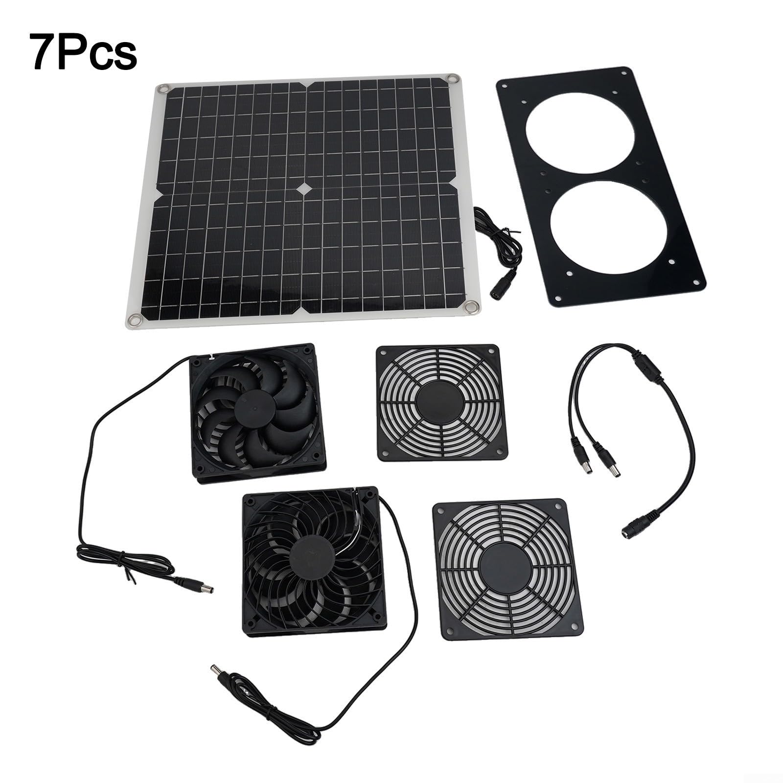 Ventola di scarico solare da 30 W, con doppia ventola, per serra, pollaio per camper, (ventilatore solare)