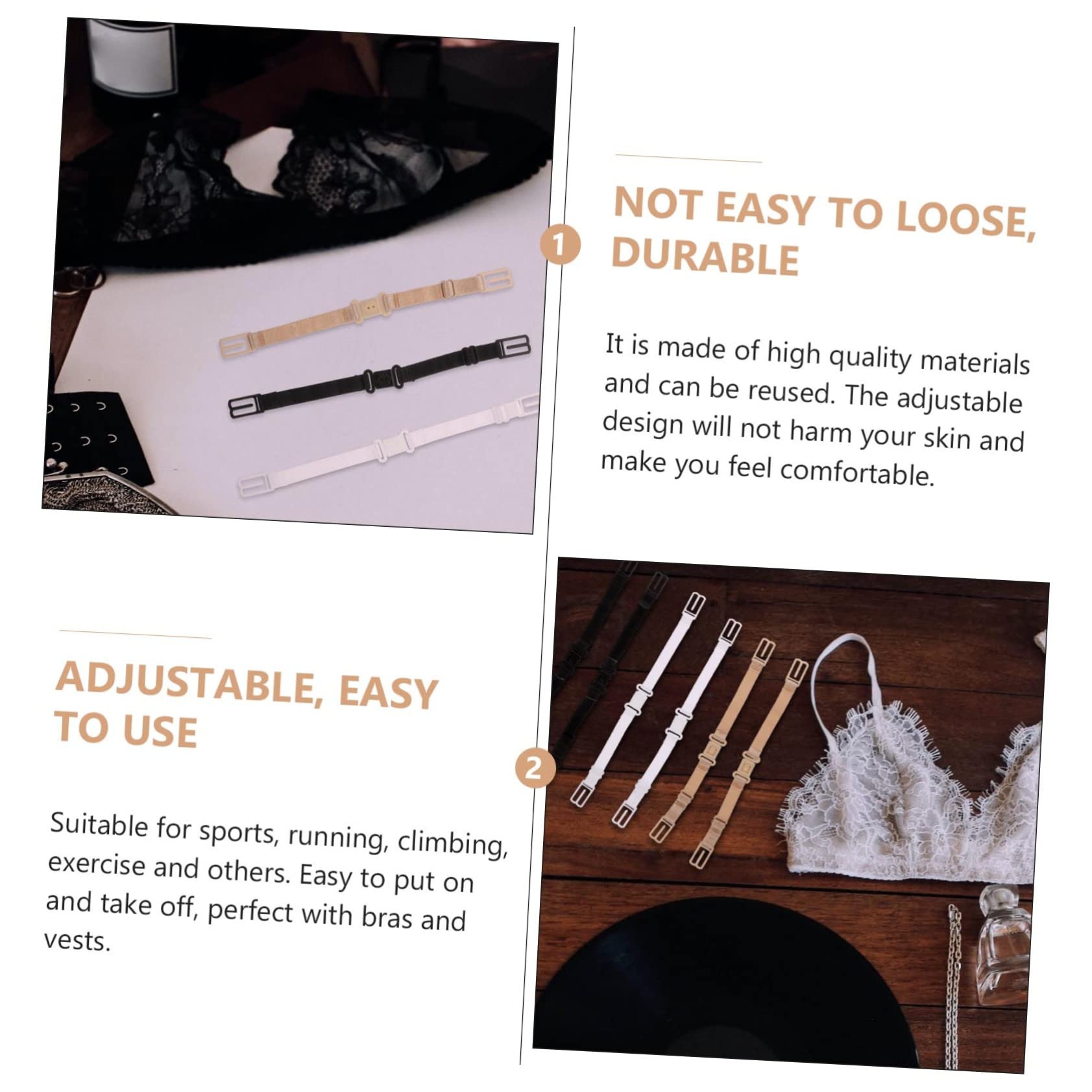 SHERCHPRY 48pièces Bretelles De Soutien- Élastiques Réglables Accessoires De Lingerie Couleurs Assorties