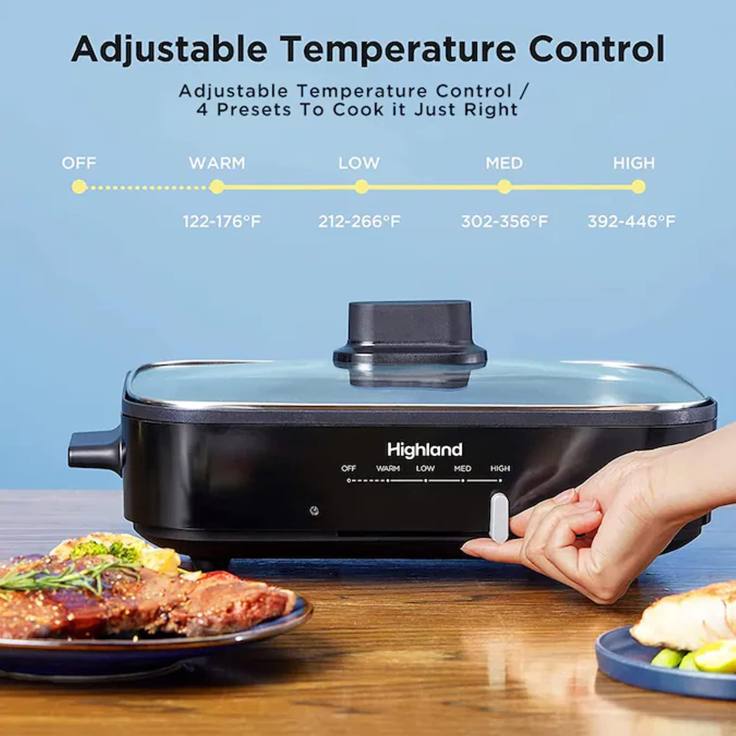 Highland 1300-Watt Non-stick Electric Skillet Griddle