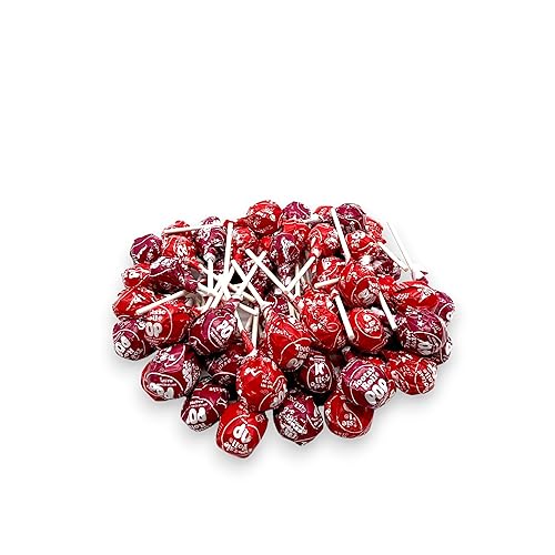 Caramelos Tootsie Pops de color rojo cereza y frambuesa a granel, 60 unidades, paquete variado con un centro de chocolate. La paleta favorita de