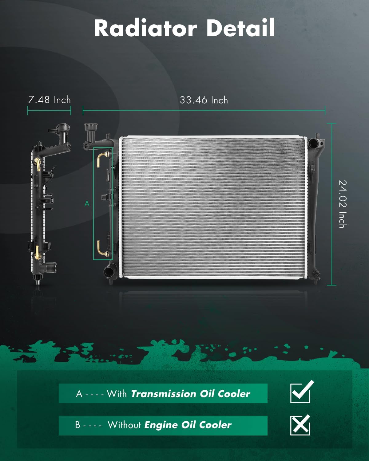 SCITOO 2928 Radiator Fit 2007-2012 for Hyundai for Elantra 2.0L