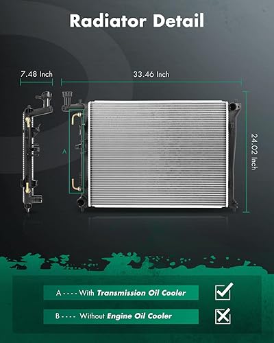 Vista 401 de SCITOO Reemplazo completo del radiador de aluminio para 1993-1998 para Toyota para T100 2.7L 3.0L 3.4L 2090 Radiador