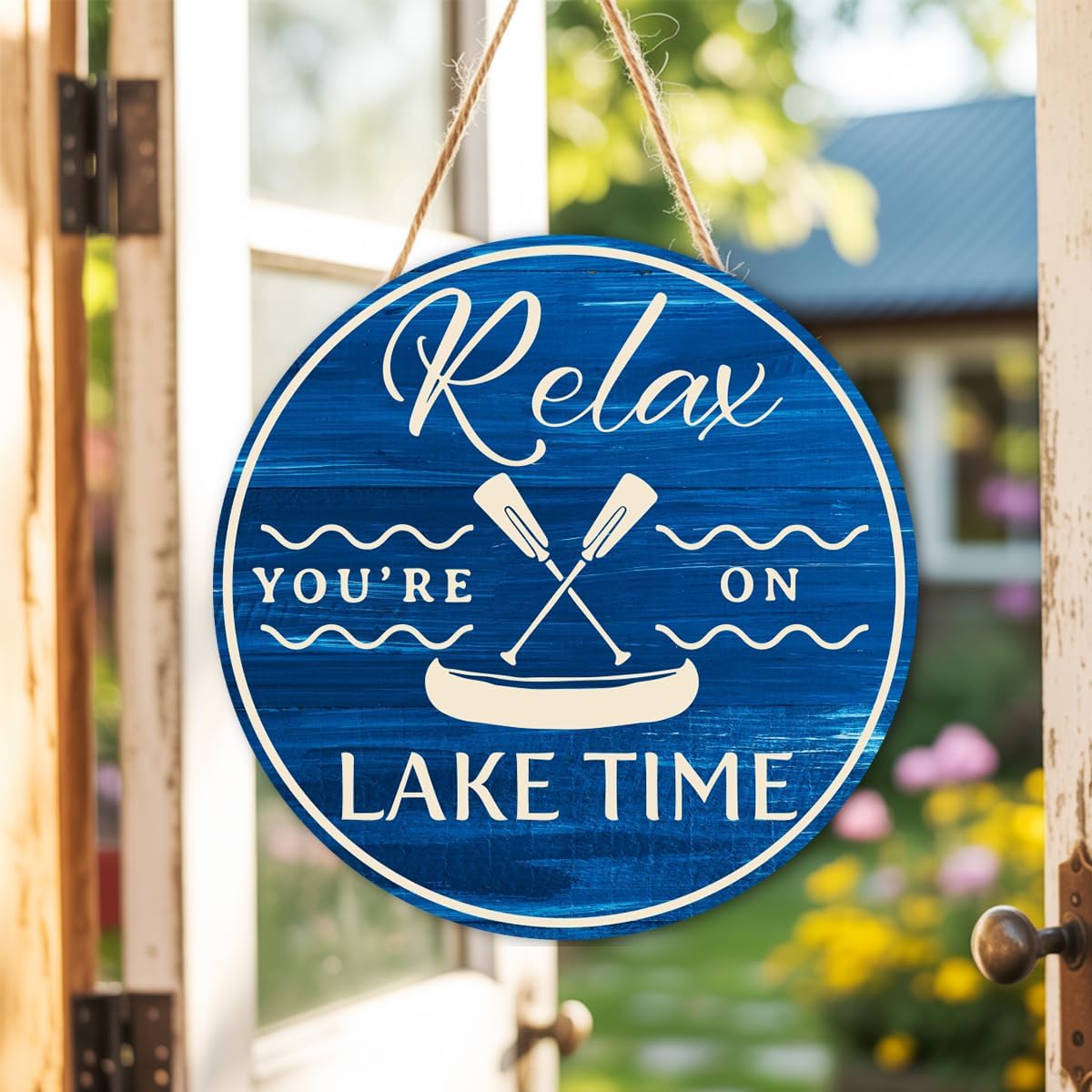 Lake Gifts Wood Hanging Sign for House Home, Lake Life Wall Decor Sign for Bedroom Bathroom Living Room - Image 5