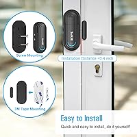 Vista 8 de Pool Door Alarms for Home Security Loud, 0-120 Db Volume Ajustable with 4 Modes, Wireless Door Alarm with Remote for Kids Safety/Dementia