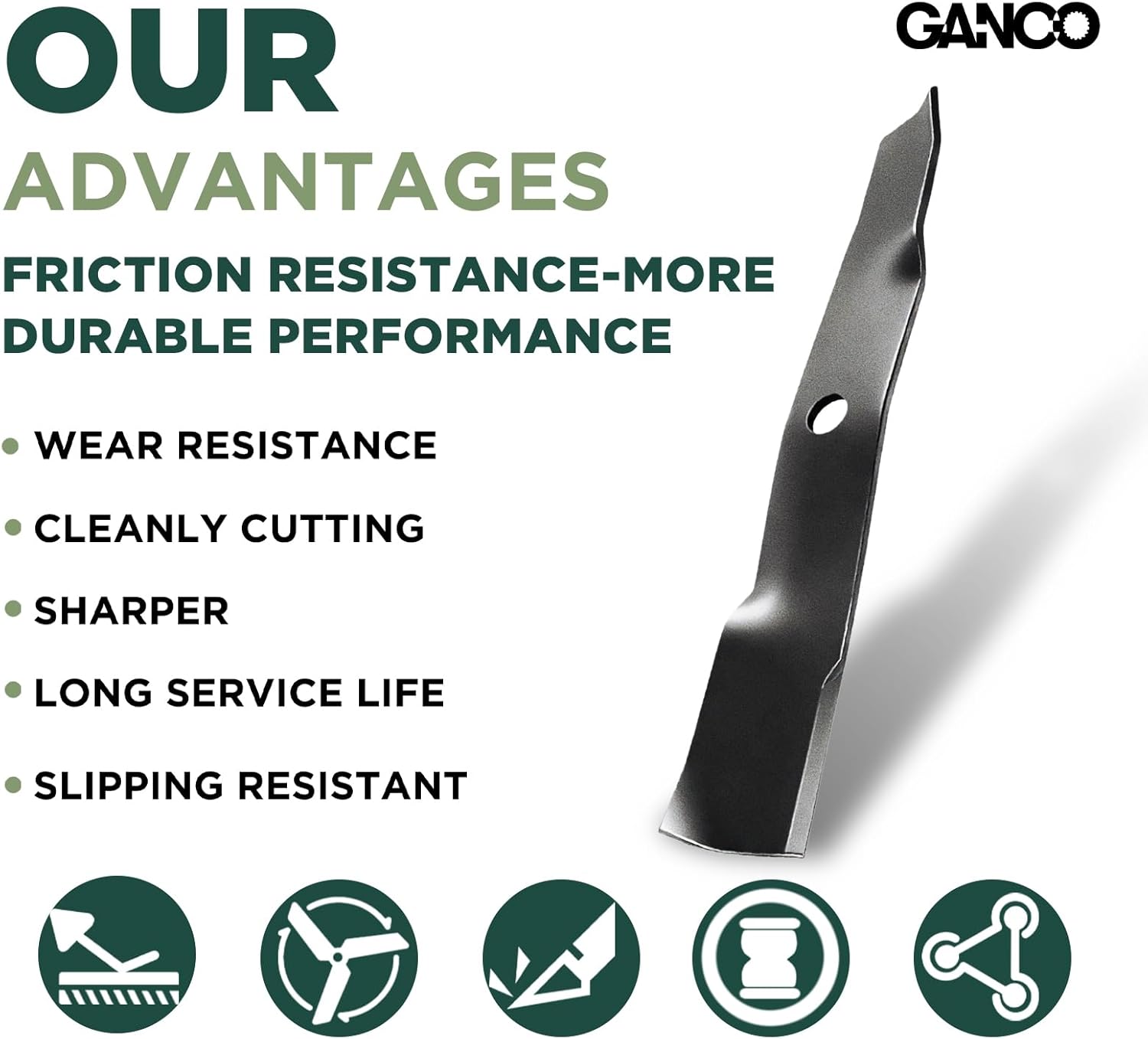 GANCO M146715 Mulching Blades Replacement Part for John Deere LT180 LT190 LX277 Lawn Mower with 48" Deck (Pack of 3 Lawn Mower Blades)