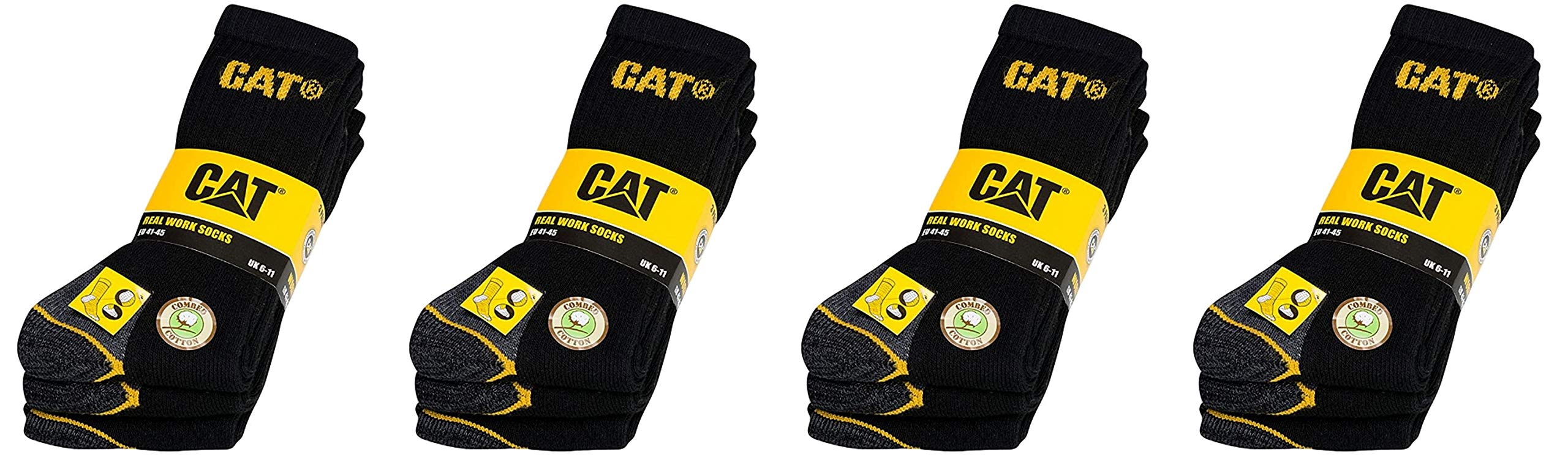 CAT Unbekannt Listing Amazon Caterpillar 12 Paar Original Work Arbeitssocken Real Work Socks Lange Socken Schwarz Dunkelgrau Blau