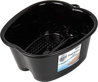 AWA Extra Large pool Foot bath plastic tub - Sturdy foot soaking tub For Soaking feet and Pedicure Foot Soak At Home Foot Spa Kit for Women and Men (Black Foot Basin)