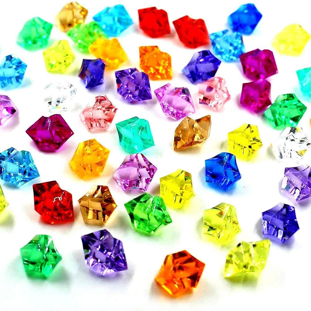 PromoteTrader Pack of 100 Gram Acrylic Diamonds Faux Crystals for Home Decor Vase Fillers Art and Craft Supplies (Multi)