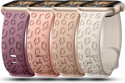 CreateGreat Correas grabadas compatibles con Apple Watch Band de 1.772 pulgadas, 1.732 pulgadas, 1.654 pulgadas, 1.614 pulgadas, 1.575 pulgadas,