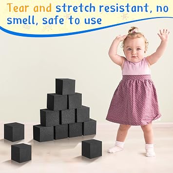 Yaomiao Large Foam Pit Blocks 8 x 8 x 8 Inch Gym Foam Cubes Trampoline Padding Blocks for Gymnastics Parkour Courses Trampoline Arenas BMX, Charcoal Gray
