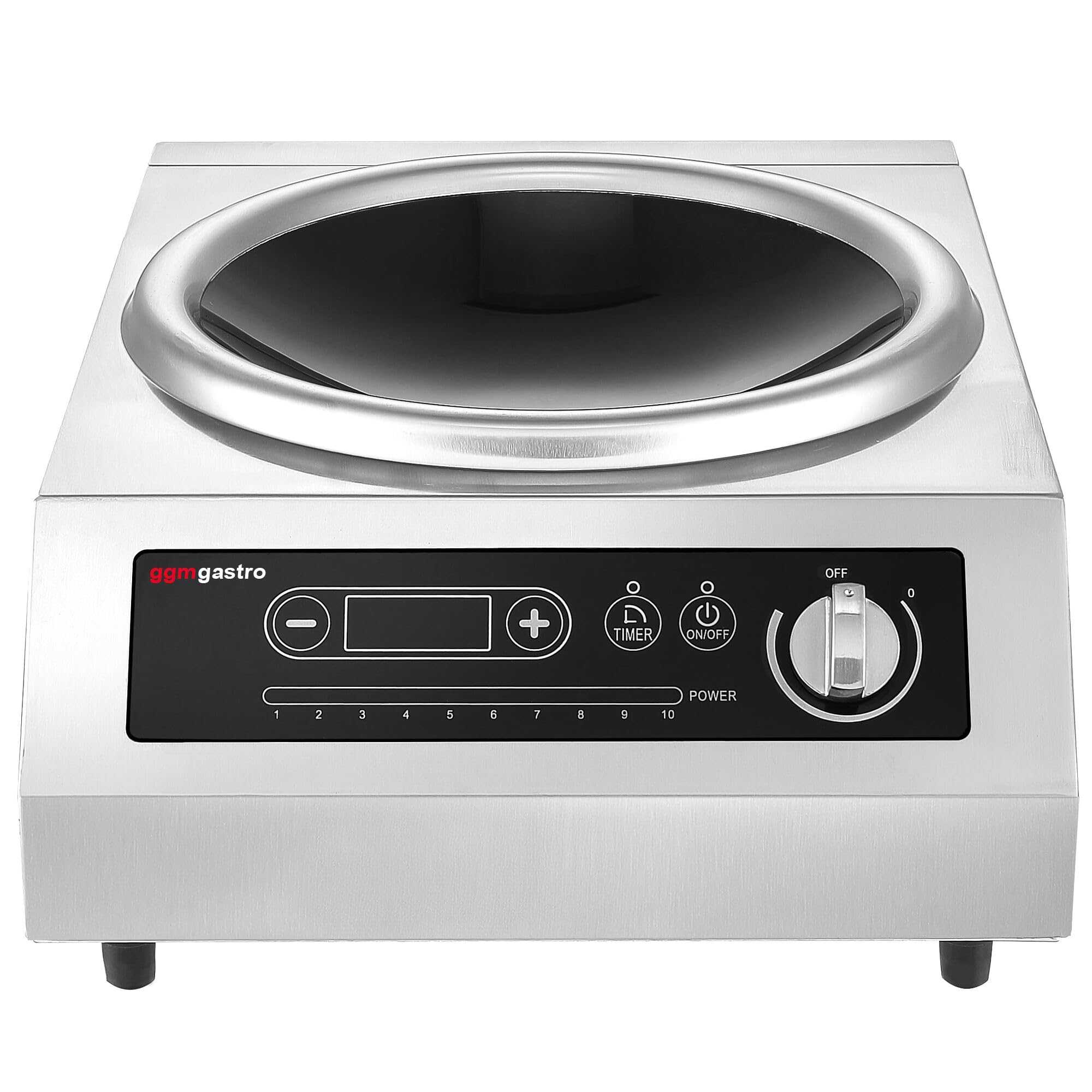 GGM Gastro Wok-Induktionsherd 3,5 kW | Ideal für die Gastronomie, intuitive Touch-Bedienung, präzise Timer-Funktion, sicher durch Abschaltautomatik, robust