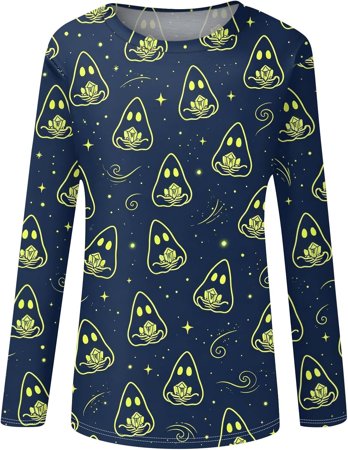 Women Crewneck Long Sleeve Halloween Fall Pumpkin Graphic Shirt | Dressy Summer Tops, Workout Shirts Women, Womens Dress Shirts And Blouses for Work, Halloween Custom For
