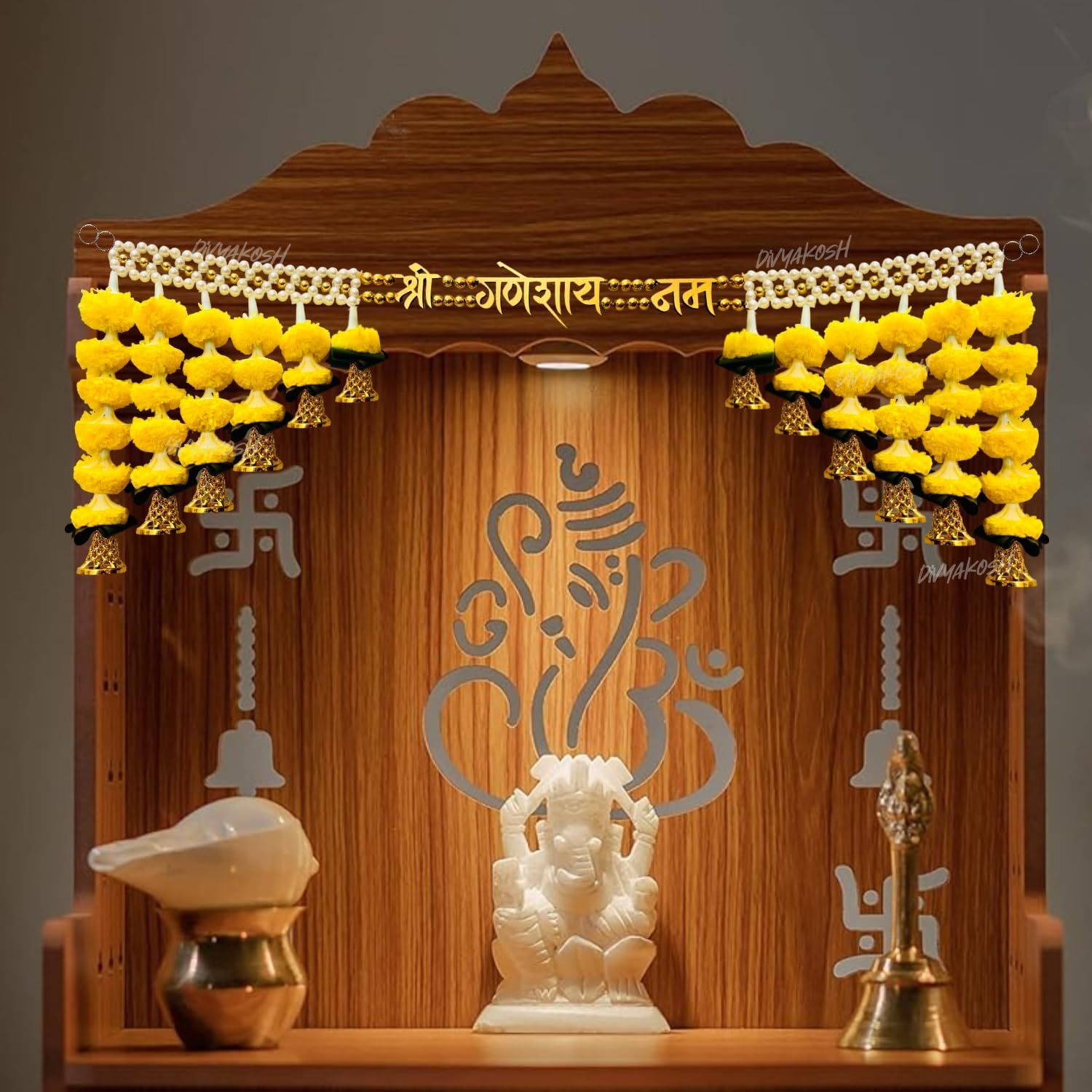 Divyakosh Handmade Torans for Entrance Door, Temple Decoration Items | Luxury thoranam for Entrance Door, toran for Home Decoration, puja Room Decoration Items for Home, Size - 24 Inch |