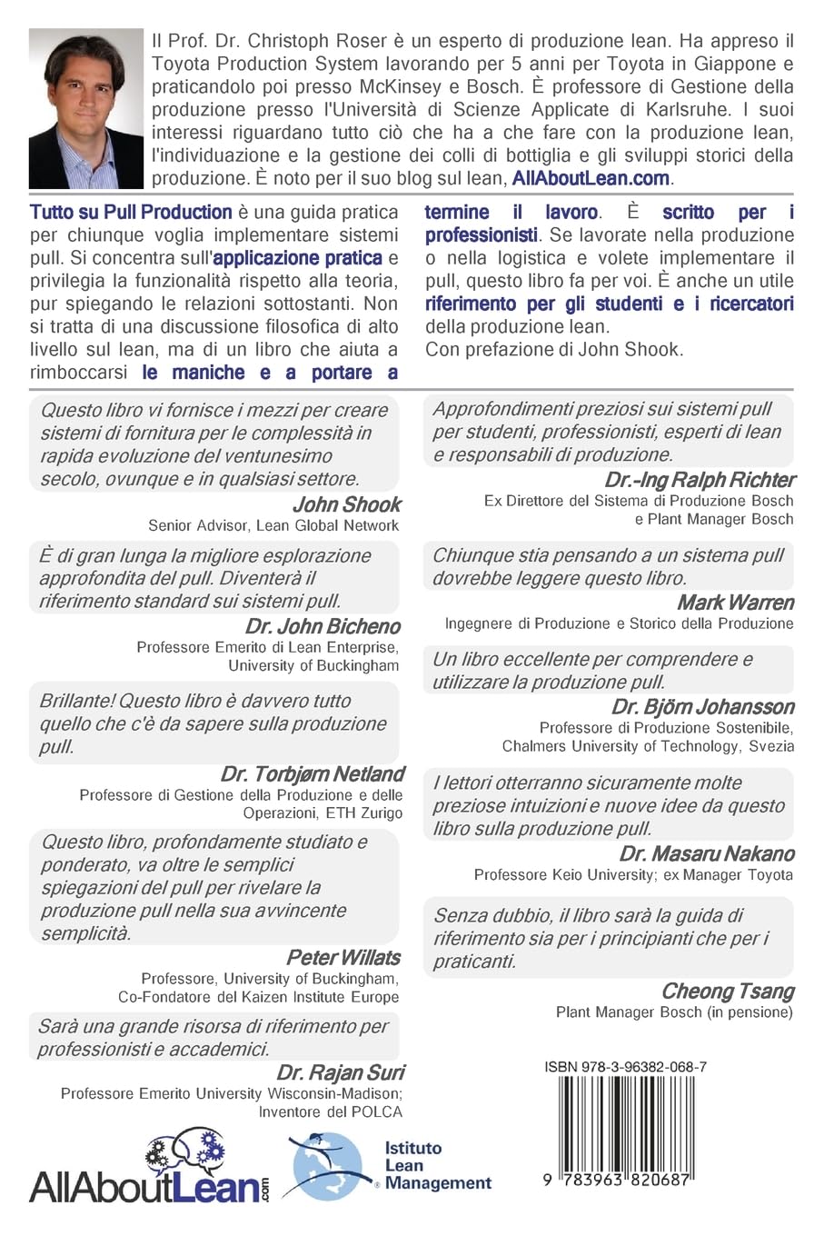 Tutto su Pull Production: Progettare, Implementare, e Manutenzionare Kanban, CONWIP, ed altri Pull System in Lean Production: Progettare, ... Lean Production. Con prefazione di John Shook