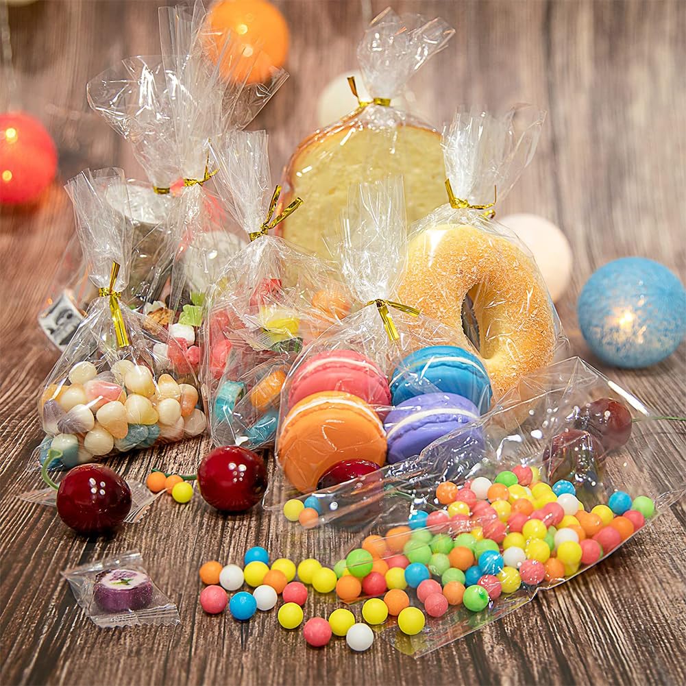 100 Sacchetti Cellophane Per Caramelle E Biscotti - Con Lacci, 6x19 Cm, Trasparenti Per Regali E Feste - Foto 11