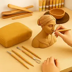 Argila Natural para Modelagem 1 Kg – Massa de Modelar Atóxica de Secagem ao Ar | Ideal para Artesanato, Escultura, Escola e Projetos Criativos | Argila Ecológica e Fácil de Moldar