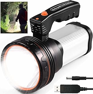 Torches led Super Bright Rechargeable, 9000 Lumen Super Bright Flashlight, High Power Beam Hunting Spotlight, Portable Handheld Spotlight Flashlight for Hiking Night Fishing Emergency