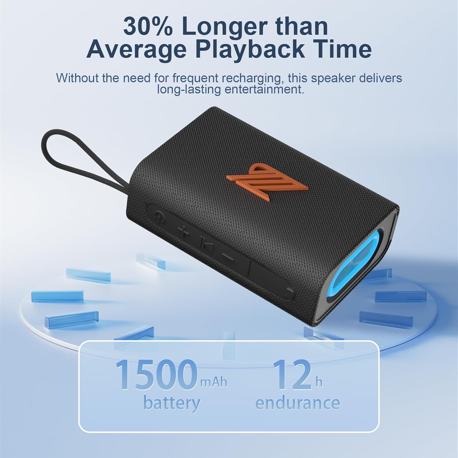 Bluetooth Speaker TWS Small Speakers Clear Loud Stereo Sound Portable Media Players Wireless Speaker with Lights IPX5 Waterproof Speakers Long Playtime for Home Party Outdoor Beach Electronic Gadgets - Image 4