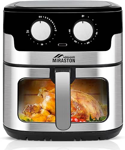 8.5QT Air Fryer, Upgraded Family Size Capacity, Visual Window, Square