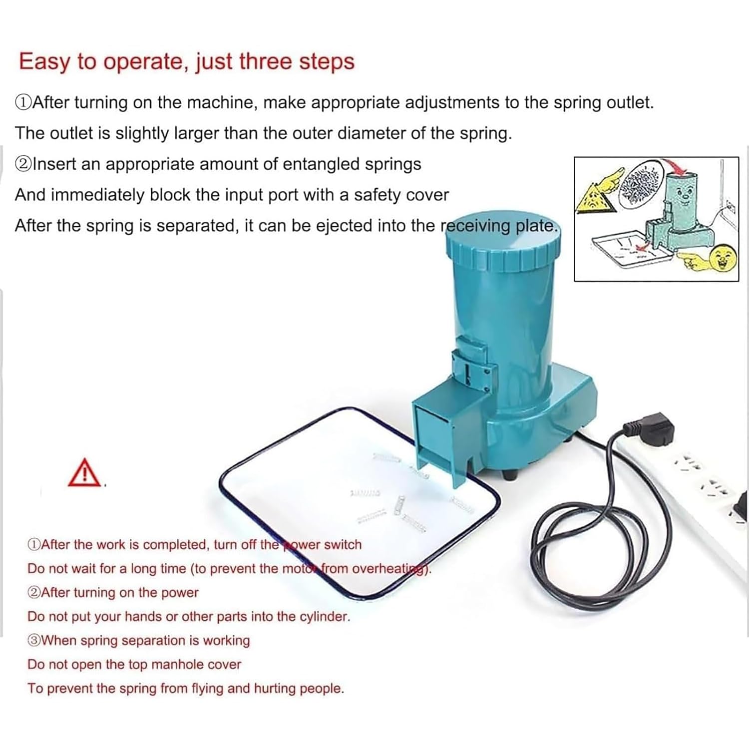 Automatic Spring Separator Machine,Compact Spring Separating Tool for Coil Springs,Compatible with 2-15mm Diameter & 2-30mm Length Springs,Ideal for Small Springs in Industrial