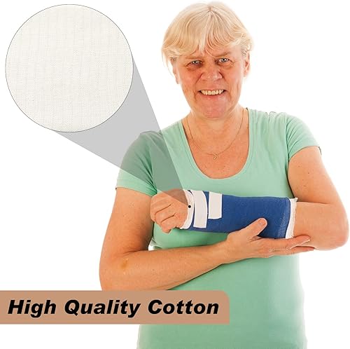 Miniatura 6 de Nuanchu Vendaje elástico tubular de algodón de manga fundida, vendajes de tubo de envoltura elástica, cómodo moldeo para brazo pierna y rodilla