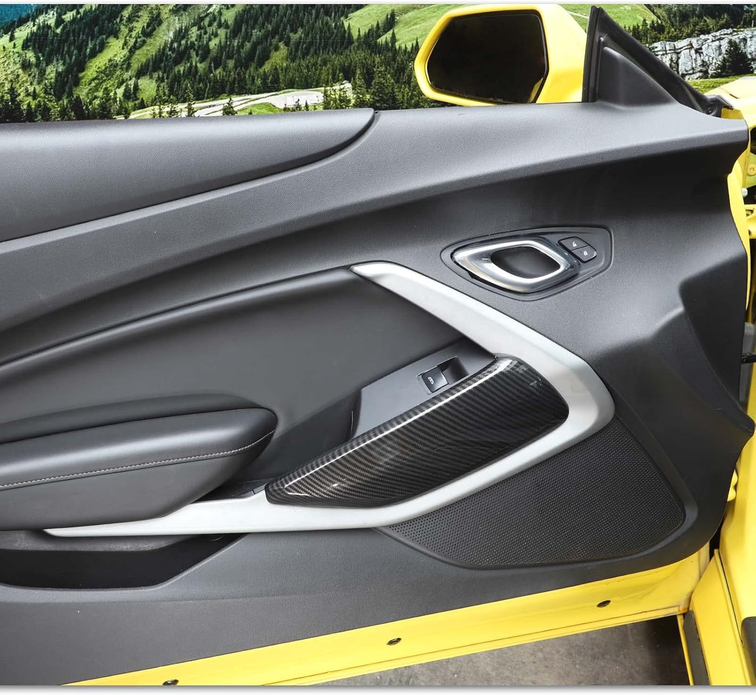 Carbon Fiber Interior Door Panel Trim Cover Compatible with 2016-2025 Chevrolet Camaro