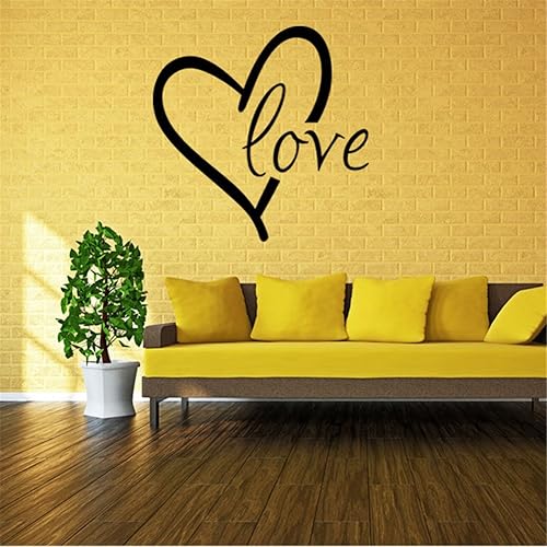 Vista 42 de BIBITIME Vinilo adhesivo de pared de 16.93 x 16.93 pulgadas, diseño de corazón amarillo para habitación de niños, bebés, bebés, bebés, bebés, bebés