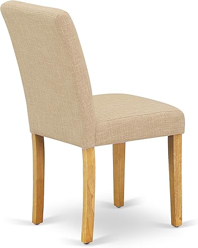 Miniatura 8 de East West Furniture ESAB3-OAK-04 Eden - Juego de comedor de 3 piezas para espacios pequeños contiene una mesa redonda de madera con pedestal y 2